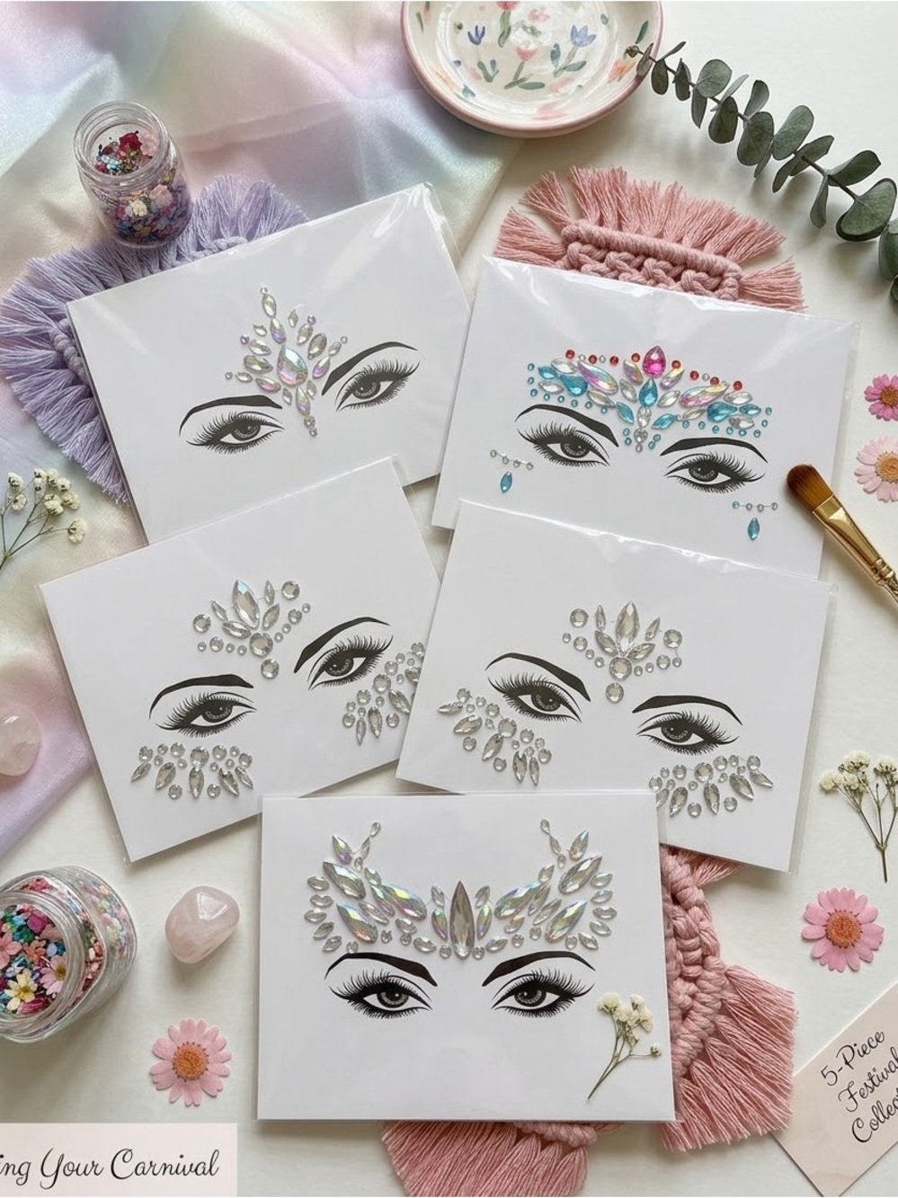 5 Piece Face Gems Sticker Set!!!